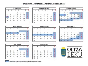 Calendario Curso 2015-16