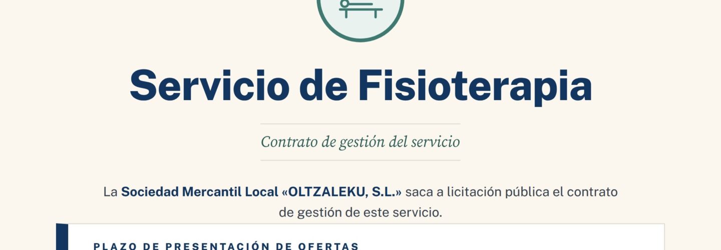 Abierto el plazo para licitar el Servicio de Fisioterapia del Polideportivo de Ororbia